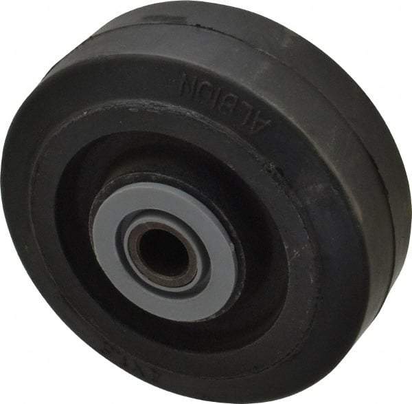 Albion - 4 Inch Diameter x 1-1/2 Inch Wide, Solid Rubber Caster Wheel - 250 Lb. Capacity, 1-5/8 Inch Hub Length, 1/2 Inch Axle Diameter, Roller Bearing - USA Tool & Supply