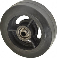 Albion - 6 Inch Diameter x 2 Inch Wide, Solid Rubber Caster Wheel - 410 Lb. Capacity, 2-3/16 Inch Hub Length, 1/2 Inch Axle Diameter, Roller Bearing - USA Tool & Supply