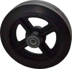 Albion - 8 Inch Diameter x 2 Inch Wide, Solid Rubber Caster Wheel - 500 Lb. Capacity, 2-3/16 Inch Hub Length, 3/4 Inch Axle Diameter, Roller Bearing - USA Tool & Supply