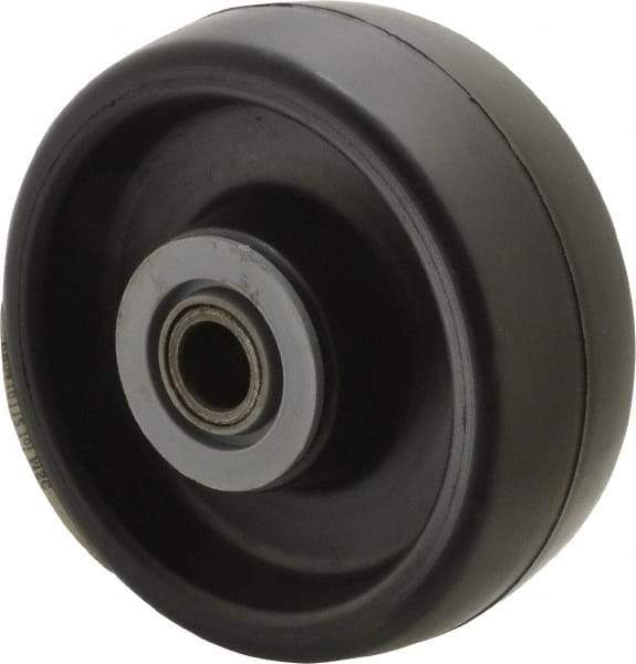 Albion - 4 Inch Diameter x 1-1/2 Inch Wide, Polyolefin Caster Wheel - 400 Lb. Capacity, 1-5/8 Inch Hub Length, 1/2 Inch Axle Diameter, Roller Bearing - USA Tool & Supply