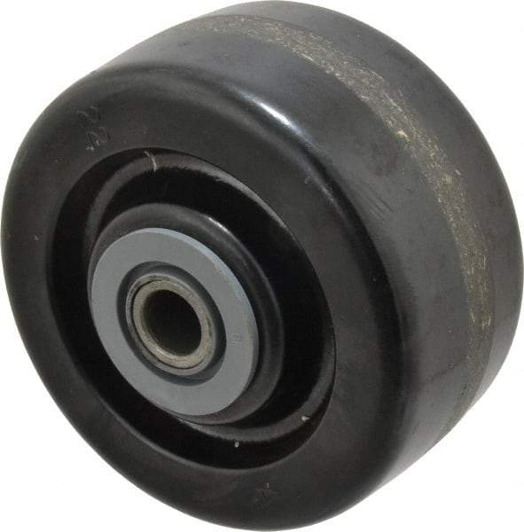 Albion - 4 Inch Diameter x 2 Inch Wide, Phenolic Caster Wheel - 800 Lb. Capacity, 2-3/16 Inch Hub Length, 1/2 Inch Axle Diameter, Roller Bearing - USA Tool & Supply