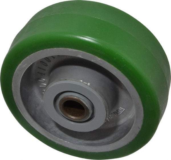 Albion - 4 Inch Diameter x 1-1/2 Inch Wide, Polyurethane Caster Wheel - 600 Lb. Capacity, 1-7/8 Inch Hub Length, 1/2 Inch Axle Diameter, Roller Bearing - USA Tool & Supply