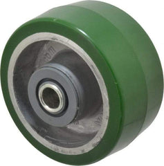 Albion - 4 Inch Diameter x 2 Inch Wide, Polyurethane Caster Wheel - 700 Lb. Capacity, 2-7/16 Inch Hub Length, 1/2 Inch Axle Diameter, Roller Bearing - USA Tool & Supply