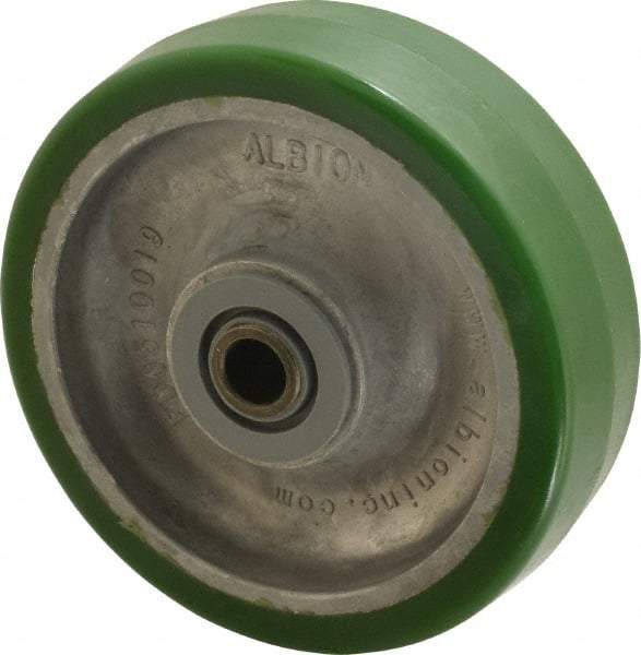 Albion - 5 Inch Diameter x 1-1/2 Inch Wide, Polyurethane Caster Wheel - 720 Lb. Capacity, 1-7/8 Inch Hub Length, 1/2 Inch Axle Diameter, Roller Bearing - USA Tool & Supply