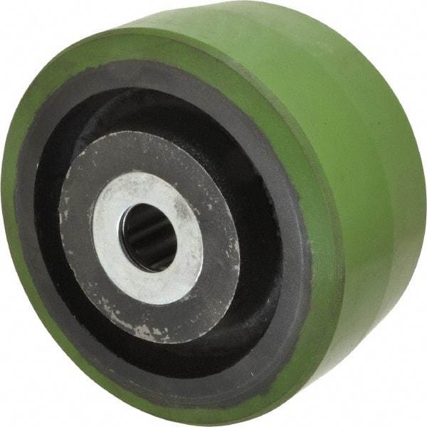 Albion - 6 Inch Diameter x 3 Inch Wide, Polyurethane Caster Wheel - 2,040 Lb. Capacity, 3-1/4 Inch Hub Length, 1 Inch Axle Diameter, Roller Bearing - USA Tool & Supply