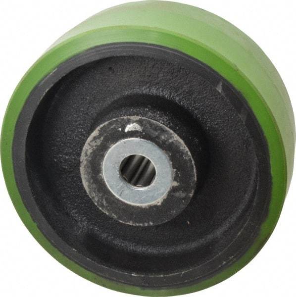 Albion - 8 Inch Diameter x 3 Inch Wide, Polyurethane Caster Wheel - 2,520 Lb. Capacity, 3-1/4 Inch Hub Length, 1 Inch Axle Diameter, Roller Bearing - USA Tool & Supply
