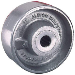 Albion - 8 Inch Diameter x 3 Inch Wide, Forged Steel Caster Wheel - 4,500 Lb. Capacity, 3-1/4 Inch Hub Length, 1 Inch Axle Diameter, Roller Bearing - USA Tool & Supply