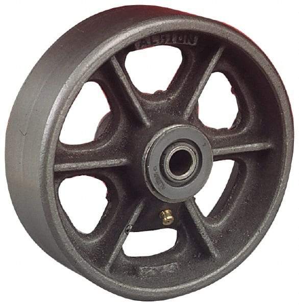 Albion - 8 Inch Diameter x 3 Inch Wide, Cast Iron Caster Wheel - 2,500 Lb. Capacity, 3-1/4 Inch Hub Length, 1-1/4 Inch Axle Diameter, Roller Bearing - USA Tool & Supply