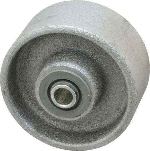 Albion - 4 Inch Diameter x 2 Inch Wide, Cast Iron Caster Wheel - 1,000 Lb. Capacity, 2-3/16 Inch Hub Length, 1/2 Inch Axle Diameter, Roller Bearing - USA Tool & Supply