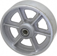 Albion - 6 Inch Diameter x 2 Inch Wide, Cast Iron Caster Wheel - 1,400 Lb. Capacity, 2-3/16 Inch Hub Length, 3/4 Inch Axle Diameter, Roller Bearing - USA Tool & Supply