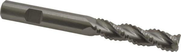 Kennametal - 1/2" Diam, Extra Coarse Pitch, 2" LOC, 3 Flute Solid Carbide Roughing Square End Mill - Uncoated, 4-1/2" OAL, 1/2" Shank Diam, Single End, Centercutting, 37° Helix - USA Tool & Supply