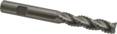 Kennametal - 1/2" Diam, Extra Coarse Pitch, 2" LOC, 3 Flute Solid Carbide Roughing Square End Mill - Uncoated, 4-1/2" OAL, 1/2" Shank Diam, Single End, Centercutting, 37° Helix - USA Tool & Supply