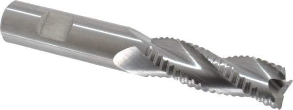Kennametal - 3/4" Diam, Fine Pitch, 2-1/4" LOC, 3 Flute Solid Carbide Roughing Square End Mill - Uncoated, 5" OAL, 3/4" Shank Diam, Single End, Centercutting, 37° Helix - USA Tool & Supply