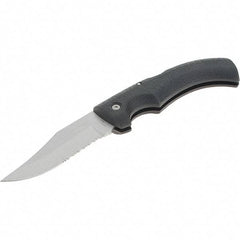 Gerber - 3-3/4" Blade, 8-3/4" OAL, Partially Serrated Clip Point Folding Knife - 4-7/8" Closed Length - USA Tool & Supply