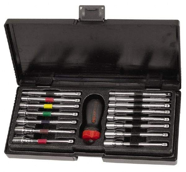 GearWrench - 16 Piece 3/16 to 1/2" Nutdriver Set - Interchangeable, Ratcheting Handle - USA Tool & Supply