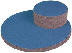 Superior Abrasives - 30" Diam, 50 Grit Zirconia Alumina Adhesive PSA Disc - Coarse Grade, Blue, Cloth Backing, Flexible - USA Tool & Supply