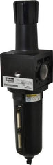 Parker - 1" NPT Port Heavy Duty 1 Piece Filter/Regulator FRL Unit - Metal Bowl, 250 SCFM, 250 Max psi, 15.95" High, Manual Drain - USA Tool & Supply