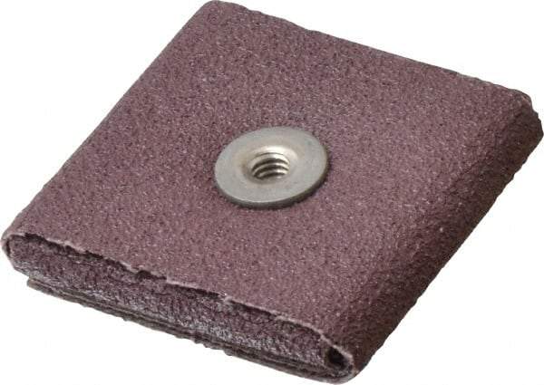 3M - 60 Grit, Medium Grade, Aluminum Oxide Square Pad - 2" Long x 2" Wide x 3/8" Thick, Cloth Backed, X Backing Weight, 12,000 Max RPM - USA Tool & Supply