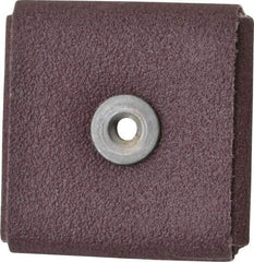 3M - 80 Grit, Medium Grade, Aluminum Oxide Square Pad - 2" Long x 2" Wide x 3/8" Thick, Cloth Backed, X Backing Weight, 12,000 Max RPM - USA Tool & Supply