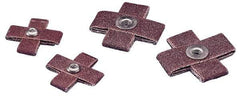3M - 60 Grit, Medium Grade, Aluminum Oxide Cross Pad - 4" Long x 4" Wide x 1" Thick, Cloth Backed, X Backing Weight, 8 Ply, 12,000 Max RPM - USA Tool & Supply