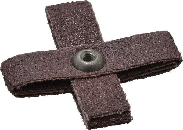 3M - 60 Grit, Medium Grade, Aluminum Oxide Cross Pad - 2" Long x 2" Wide x 1/2" Thick, Cloth Backed, X Backing Weight, 8 Ply, 18,000 Max RPM - USA Tool & Supply