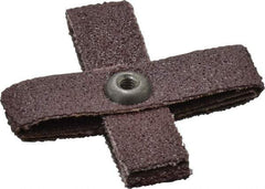 3M - 60 Grit, Medium Grade, Aluminum Oxide Cross Pad - 2" Long x 2" Wide x 1/2" Thick, Cloth Backed, X Backing Weight, 8 Ply, 18,000 Max RPM - USA Tool & Supply