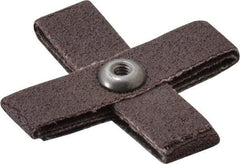 3M - 80 Grit, Medium Grade, Aluminum Oxide Cross Pad - 2" Long x 2" Wide x 1/2" Thick, Cloth Backed, X Backing Weight, 8 Ply, 18,000 Max RPM - USA Tool & Supply