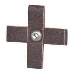 3M - 120 FEPA Grit, Fine Grade, Aluminum Oxide Cross Pad - 2" Long x 2" Wide x 1/2" Thick, Cloth Backed, X Backing Weight, 8 Ply, 18,000 Max RPM - USA Tool & Supply