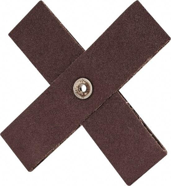 3M - 60 Grit, Medium Grade, Aluminum Oxide Cross Pad - 6" Long x 6" Wide x 1-1/2" Thick, Cloth Backed, X Backing Weight, 8 Ply, 9,000 Max RPM - USA Tool & Supply