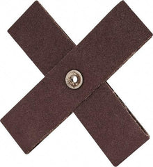 3M - 60 Grit, Medium Grade, Aluminum Oxide Cross Pad - 6" Long x 6" Wide x 1-1/2" Thick, Cloth Backed, X Backing Weight, 8 Ply, 9,000 Max RPM - USA Tool & Supply
