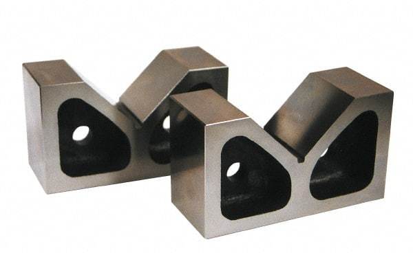 SPI - 5-1/8" Max Capacity, 90° Angle, Cast Iron V-Block - 12" Long x 6" Wide x 8" High, Sold as Matched Pair - USA Tool & Supply