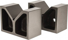 Value Collection - 4-1/2" Max Capacity, 90° Angle, Cast Iron V-Block - 8" Long x 4" Wide x 5-1/2" High, Sold as Matched Pair - USA Tool & Supply