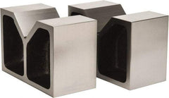 Value Collection - 5-1/8" Max Capacity, 90° Angle, Cast Iron V-Block - 12" Long x 6" Wide x 8" High, Sold as Matched Pair - USA Tool & Supply