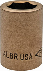 Ampco - 21/32", 1/2" Drive, Standard Hand Socket - 6 Points, 1-7/16" OAL, Aluminum Bronze - USA Tool & Supply