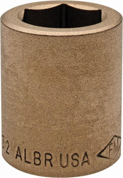 Ampco - 25/32", 1/2" Drive, Standard Hand Socket - 6 Points, 1-7/16" OAL, Aluminum Bronze - USA Tool & Supply