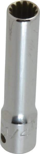 Proto - 1/4" Drive, 1/4" Socket, Spline Socket - 12 Points, 2" OAL - USA Tool & Supply