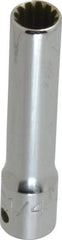 Proto - 1/4" Drive, 1/4" Socket, Spline Socket - 12 Points, 2" OAL - USA Tool & Supply