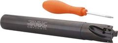 Kennametal - 1-1/4" Cut Diam, 14.48mm Max Depth of Cut, 1-1/4" Shank Diam, 254mm OAL, Indexable Square Shoulder End Mill - EC14.., EP14.. Inserts, Cylindrical Shank, 0° Lead Angle, Through Coolant - USA Tool & Supply