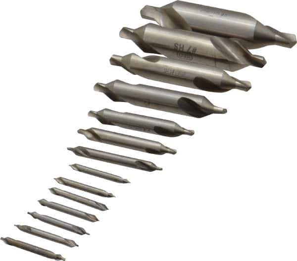 Keo - 14 Piece, #5/0 to 8, Plain Edge, High Speed Steel Combo Drill & Countersink Set - 60° Incl Angle - USA Tool & Supply