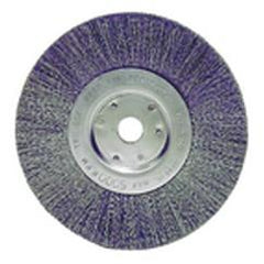 6" Diameter - 1/2-5/8" Arbor Hole - Crimped Steel Wire Straight Wheel - USA Tool & Supply