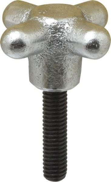 Strong Hand Tools - 2" Head Diam, 4 Point Spoked Knob - 3/8-16 Stem, Cast Iron - USA Tool & Supply