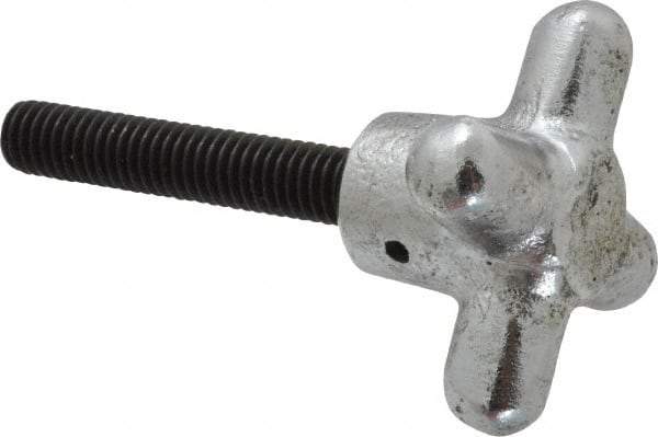 Strong Hand Tools - 2" Head Diam, 4 Point Spoked Knob - 3/8-16 Stem, Cast Iron - USA Tool & Supply