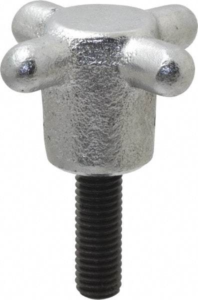Strong Hand Tools - 2-1/2" Head Diam, 4 Point Spoked Knob - 1/2-13 Stem, Cast Iron - USA Tool & Supply