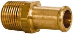 Parker - 3/8 NPT Thread Hose Barb x Male NPT Connector - 1/2" ID Hose, Brass - USA Tool & Supply