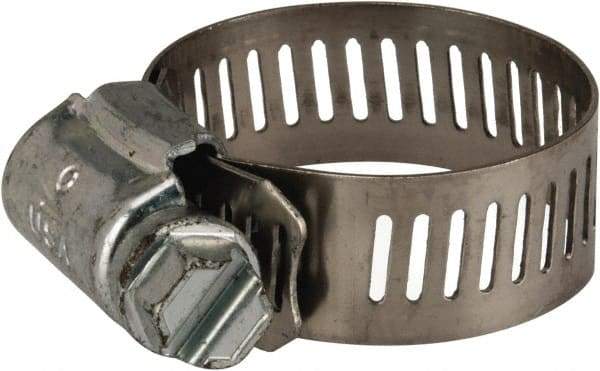 Parker - 1/2 to 1-1/4" Diam, Stainless Steel Worm Drive Clamp - USA Tool & Supply