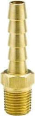 Parker - 1/2 NPT Thread Hose Barb x Male NPT Connector - 3/4" ID Hose x 0.79" OD Hose, Brass - USA Tool & Supply