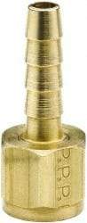 Parker - 1/4 NPSM Thread Hose Barb x Female Swivel Ball-End Connector - 5/16" ID Hose x 0.353" OD Hose, Brass - USA Tool & Supply