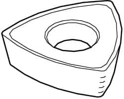 Kennametal - WPGX090412 GN Grade KCPK30 Carbide Milling Insert - TiN/TiCN/Al2O3 Finish, 0.184" Thick, 1/2" Inscribed Circle, 25mm Corner Radius - USA Tool & Supply
