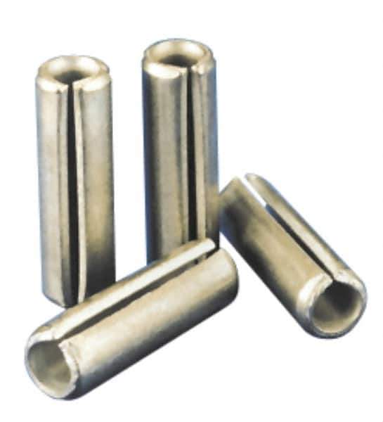 Value Collection - 10mm Diam x 28mm Long Slotted Spring Pin - Grade 1070-1080 Steel, Plain Finish - USA Tool & Supply