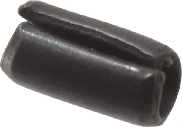 Value Collection - 2mm Diam x 4mm Long Slotted Spring Pin - Grade 1070-1080 Steel, Plain Finish - USA Tool & Supply